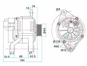 <span class=keywords><strong>Alternateur</strong></span> automatique 12V/80a pour Peugeot-206 ALT-1090 - Product Image 2