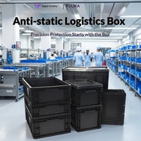 Boîte de rangement ESD 575-300, antistatique, en plastique recyclable, empilable, bac de manutention