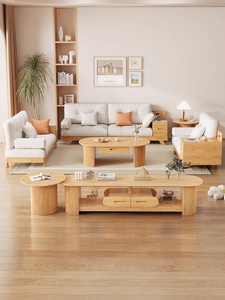 Sofá de Madera Maciza de Estilo Nórdico para el Hogar, Sofá Multifuncional con Carga Inalámbrica e Interfaz USB - Product Image 2