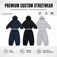 Conjunto Deportivo Casual Unisex de Talla Grande, Transpirable y Resistente, con Sudadera con Cremallera y Corte Holgado, Estilo Urbano, para Venta al Por Mayor OEM ODM