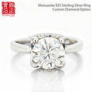 Moissanite cincin mewah halus disesuaikan 925 perak murni Moissanite cincin pernikahan kelas atas aksesoris janji Wanita - Product Image 2