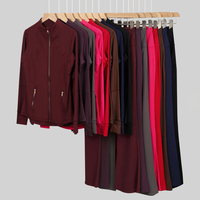 Ensemble veste et leggings de yoga DF, taille plus, séchage rapide, respirant, nylon/coton, vêtements de sport, motif à carreaux, ceinture élastique, fermeture éclair dorée