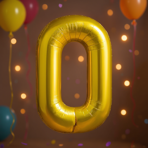 Ballon Chiffre Amour Doré 45cm en Aluminium Métallisé pour Décorations de Fête d'Anniversaire - Product Image 2