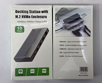Station d'accueil USB-C 6-en-1 avec boîtier M.2 NVMe 2280 2242, HDMI 4K 60Hz, USB 3.2 10 Gbit/s, Ethernet Gigabit, PD 90W, en aluminium