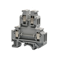 Bloc de bornes à vis double niveau JUT1-2.5/2-GY pour rail DIN, 2,5 mm², 24A, pour connexion de fils électriques