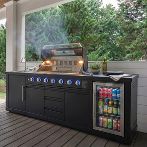<span class=keywords><strong>Cucina</strong></span> Esterna Modulare <span class=keywords><strong>in</strong></span> Acciaio Inox SS304 Nero con Griglia BBQ, Senza Formaldeide, <span class=keywords><strong>per</strong></span> Giardino e Patio - Product Image 1