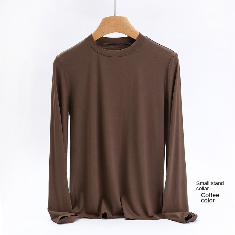 Small stand collar coffee color