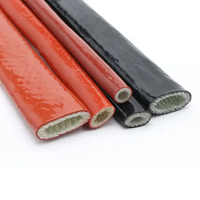 Gaine tressée en fibre de verre enduite de silicone UL VW-1, ignifuge, diamètre intérieur 4mm-35mm pour faisceau de câbles automobile