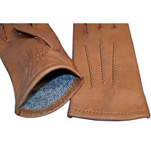 Gants de conduite en cuir marron camel unisexe, gants de moto coupe-vent à doigts entiers, toutes saisons - Product Image 2