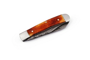Cuchillo de bolsillo plegable de acero de Damasco personalizado, mango de hueso, nombre y logotipo personalizados, calidad superior para caza, Camping, regalo Ideal - Product Image 5