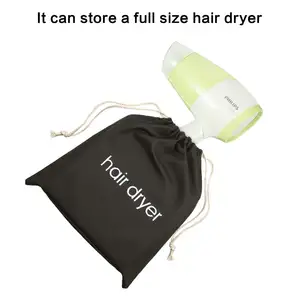 China Manufacturer Wholesale Washable Twill Hair Dryer Bag Square 12" x12" for Hotel Home Travel