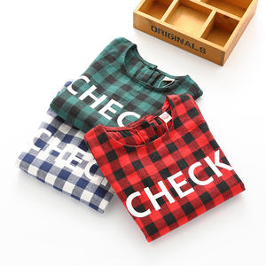 Camiseta de Manga Larga a Cuadros para Niños, Personalizada con Etiqueta Privada, Fabricada en China - Product Image 2