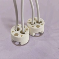 Vente en gros de supports de lampe MR16 en céramique blanche, accessoires de source de lumière LED à économie d'énergie de style vis à fil de 10cm pour lustre