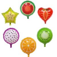 Ballon flottant en aluminium de 18 pouces en forme de fruits (pastèque, orange, fraise) pour la décoration de la fête des enfants