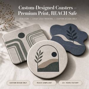 Ensemble de sous-verres antidérapants, imperméables, résistants à la chaleur, avec impression de logo personnalisé, pour la maison, le bureau, la table, 6 pièces - Product Image 1