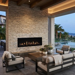 <span class=keywords><strong>Caminetto</strong></span> Lineare di Lusso per Esterni a Gas Naturale/<span class=keywords><strong>GPL</strong></span> con Telecomando, Ventilazione Diretta, per Villa, Soggiorno Esterno, Area Relax - Product Image 1
