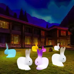 야외 방수 축제 정원 3D LED 모티프 조명 동물 토끼 조각