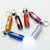 Porte-clés LED en forme de bouteille d'azote NOS, mini pendentif en alliage d'aluminium pour clés de voiture, décoration automobile JDM, cadeau - Vente Flash