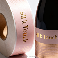 Etiquetas Adhesivas de Papel con Logotipo en Lámina Dorada Permanente, Impresión Personalizada Económica, para Botellas de Vino, con Estampado en Caliente UV, Resistentes al Agua