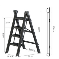 Petite échelle portable pliante à domicile échelle en zigzag échelle multifonctionnelle à trois marches facile à ranger