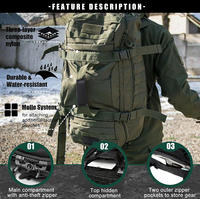 Sac à dos de sport en polyester léger et résistant à l'eau 30L 45L avec sangle réglable et fermeture éclair pour hommes, idéal pour les voyages et les activités de plein air