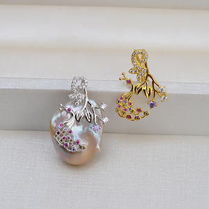 Handmade S925 Silver Baroque Pearl Pendant Women's Empty <b>Holder</b> <b>Necklace</b> Accessory DIY Jewelry Findings & Components 1424 - Product Image 1