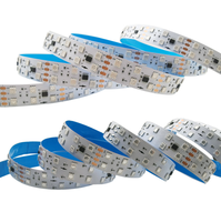 Bande LED RGB adressable 12V/24V 5050 120 LED/m double rangée 20mm de large avec fonction de reprise à un point de rupture et effet de poursuite étanche