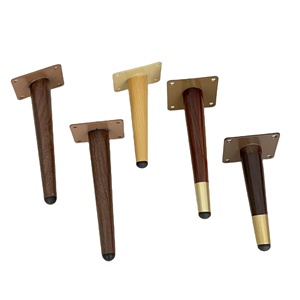 Urniture-Accesorios de metal cónico para muebles, patas de madera para sofá, nogal - Product Image 1
