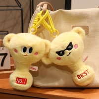Porte-clés en peluche Champion NO.1, doux et moelleux, prix bas, trophée jaune, troisième place, breloque de sac en peluche pour récompense étudiante