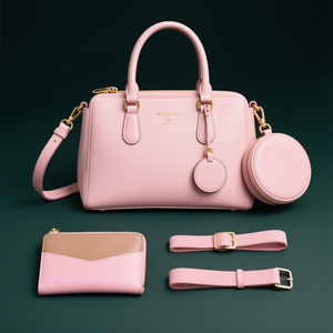 Sac à langer pour bébé en cuir PU rose fabriqué en usine, sac à langer pour maman - Product Image 2
