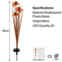 Lampes solaires LED à fleurs artificielles, petites, étanches, pour jardin extérieur, décoratives, pour allée, blanc chaud, haute luminosité, faisceau 360°