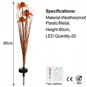 Lampes solaires décoratives pour allée, fleurs artificielles, fleurs solaires, imperméables, pour extérieur - Product Image 4