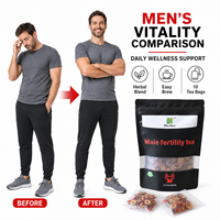 Thé au ginseng, thé pour la fertilité masculine, thé aux racines de maca, thé aux baies de goji en sachets, soutien au bien-être masculin, formule personnalisée, étiquette privée, OEM, ODM