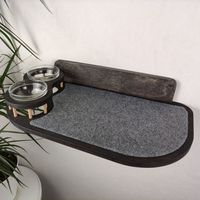 Station d'alimentation murale pour chat avec griffoir et étagère de repos, table à manger flottante en bois pour chat