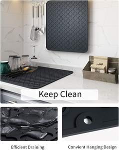 Home Use <b>Silicone</b> Dish Drying Mats Waterproof <b>Silicone</b> Table Mat Heat Resistant Kitchen Counter Accessory - Product Image 6