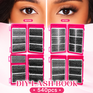 Handmade Waterproof Wispy Synthetic Hair Mega <strong>Volume</strong> 10D-200D 32-Rows <strong>Lash</strong> Book Clusters Individual <strong>Lashes</strong> Kit for DIY Home - Product Image 1