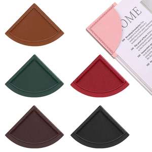 Fan-shaped <b>Bookmarks</b> PU Leather <b>Bookmark</b> Holder Colorful Books Corners Protectors Promotional <b>Bookmarks</b> <b>Gifts</b> - Product Image 1