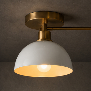 <b>Modern</b> Multi Head <b>Ceiling</b> <b>Light</b> Rotatable Brass Frame Semi Flush Mount Lamp For Living Room - Product Image 3