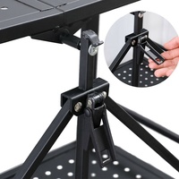Chariot de cuisine pliable portable, unité métallique pliante, support de rangement du bureau à domicile, roue