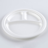Plaques biodégradables jetables sans PFAS 9 "3C Plaques de moule en pâte à papier bagasse de canne à sucre