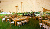 Grande Tente de Réception Extérieure en Toile de Voile pour Événement, Chapiteau à Mâts Extensible pour Mariage de 100 Personnes