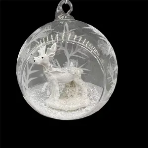 China Fabriek Direct Prijs Xmas Ambachten Aangepaste Kerst Ornamenten Glazen Bal