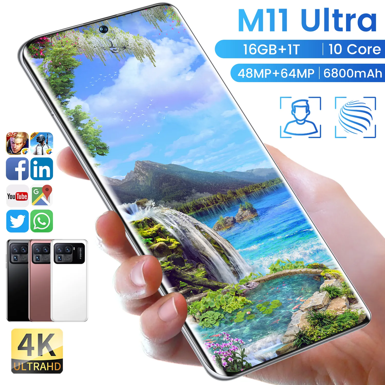 Realme Mi11 мобильного телефона большой памяти игры смартфон Jio телефон Celular 6800 мА/ч, 4G 5g 5g популярных смартфонов на базе Android