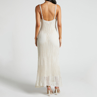 CaiNan personnalisé en gros évider crochet robe plage pull mode sexy vêtements de plage blanc maxi crochet robe femmes