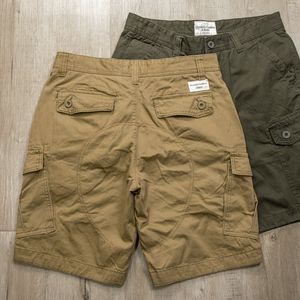 Pantalones Cortos de Trabajo de Verano para Hombre, Marca de Moda, Holgados, Versátiles, de Color Sólido, de Cinco Puntos, con Cintura Elástica, de Lona, para Deportes y Uso Casual - Product Image 1