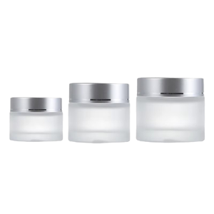 Frasco de Vidrio Esmerilado Azul Oscuro de Lujo de 50g con Tapa Dorada para Cosméticos, Frasco de Crema de Vidrio con Tapa de Plástico y Aluminio, Tamaños Disponibles de 5g, 10g, 20g y 200g - Product Image 3