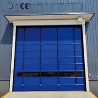 Porte roulante industrielle automatique haute vitesse en PVC Fenêtres transparentes Empilage Action Coupe-vent Surface finie pour l'extérieur