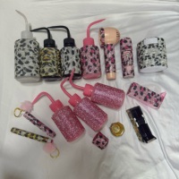 Ensemble d'outils pour cils en strass léopard en gros, fournitures pour cils, conteneur de rangement pour colle diamantée, miroir à cils, mini ventilateur