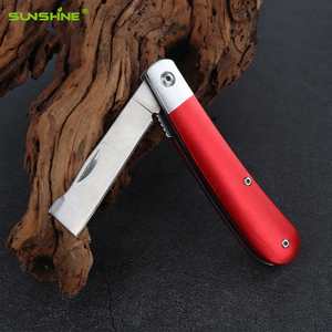 Couteau de camping léger en acier inoxydable SUNSHINE, manche en aluminium rouge, pliable, outil de jardinage, élagage de bonsaï, greffage - Product Image 2