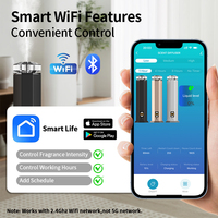 Nouveau diffuseur d'arômes intelligent 2026 avec coque en aluminium, contrôle par application, batterie, dessus en cristal luxueux, sans eau, rechargeable Type-C